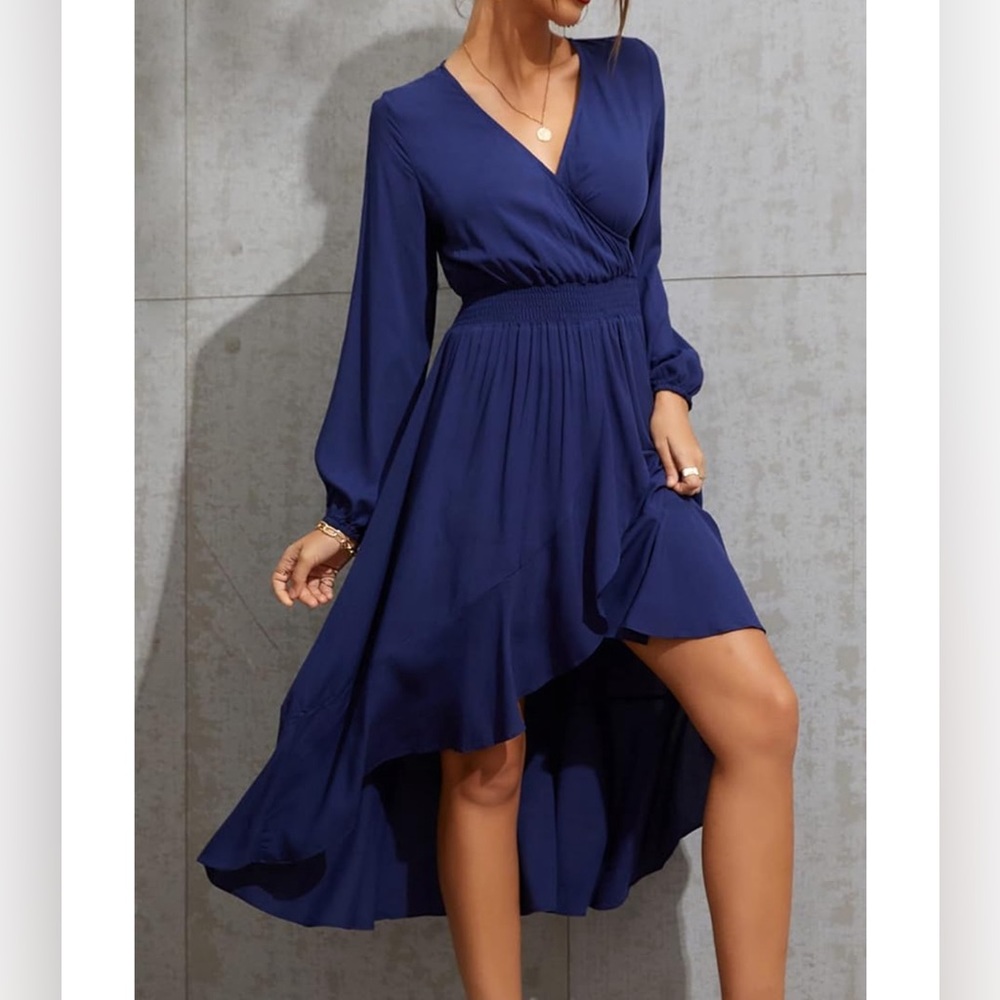 Kormei Womens Low V-Neck Flowy Party Long Maxi Dress NWT